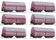 Set of 6 Swing roof  hopper cars type Tal (Weathered)